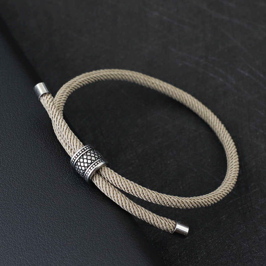 Noter in Herren Armbinde Jahrgang Wikinger Armbinde Homme 4mm Nylon Schnur Kette Armbinde Einstellbar Freizeit Zubehör Pulseira: dunkel Gold