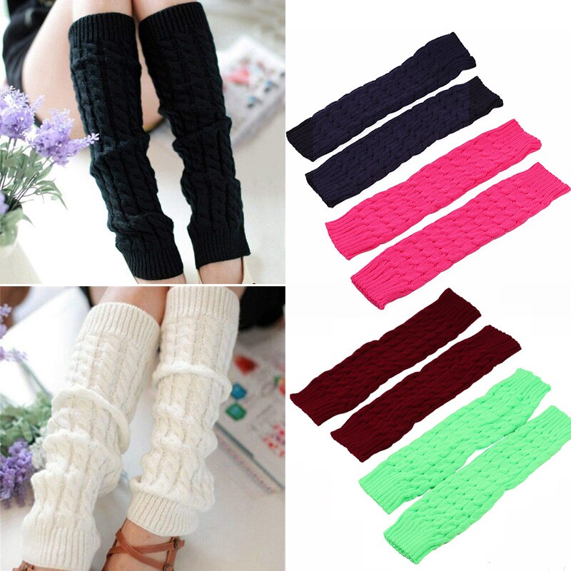 Frauen Gestrickte Häkeln Winter Warme Beinlinge Lange Socken Slouch Leggings Damen Solide Stricken Knie Bein Lange Socken NOV99