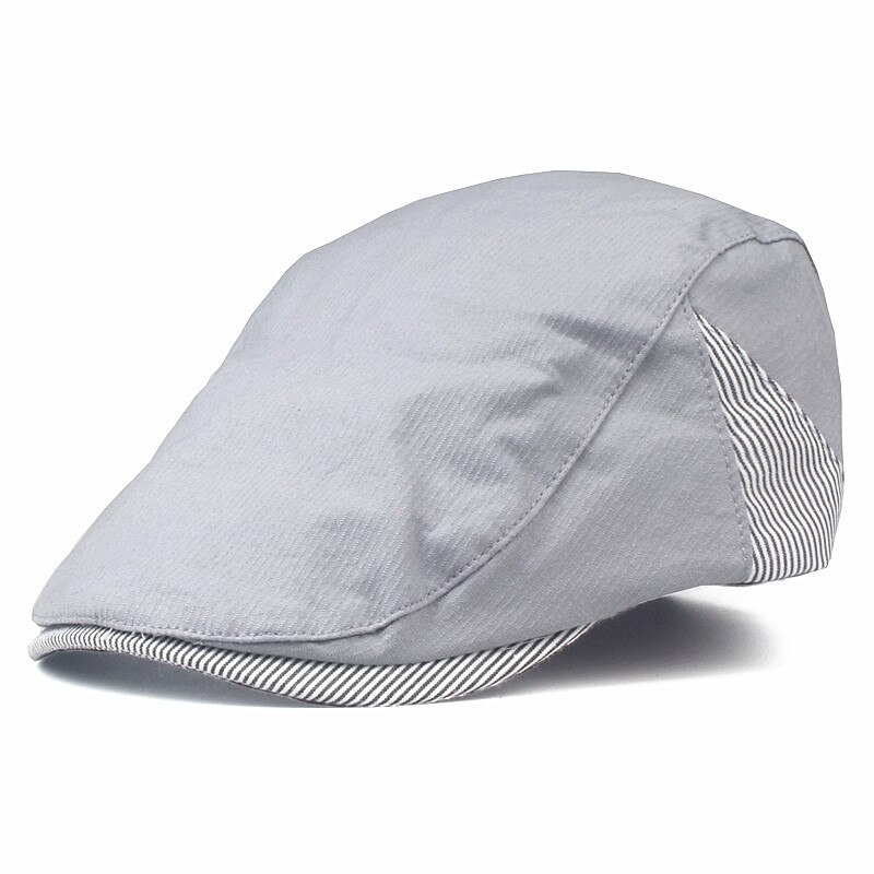Xthree Solid Beret Cap Katoen Zomer Hoeden Voor Vrouwen Mannen Vizieren Zonnehoed Gorras Planas Platte Caps Verstelbare Baretten: Grijs