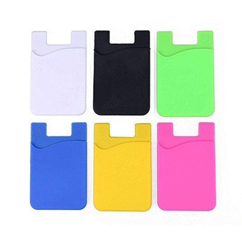 1PCS Silicone Card Cover Mobile Phone Back Pocket Women Men Card Case Elastic Non-slip Cell Phone Stick Adhesive Card Holder