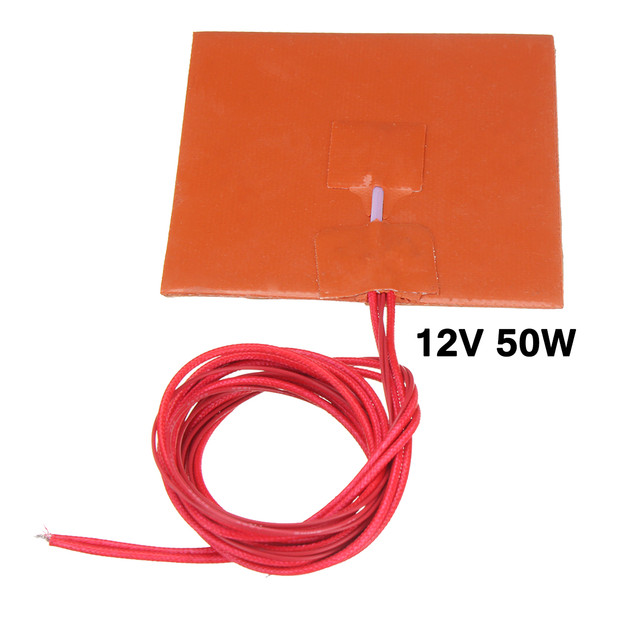 100x100mm 12V 50W Silikon Heizung Heizung Pad Thermistor Für 3d Drucker IP65 Universal- Heizung Pad