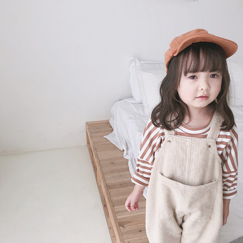 Lente kinderoveralls kinderen meisjes corduroy jumpsuit voor jongens meisjes katoenen babypakje 1 2 3 4 5 6 jaar grote zak overalls