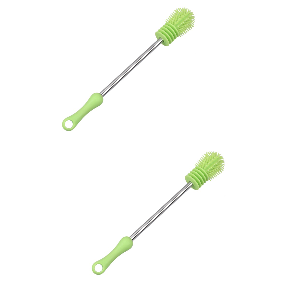 2 pçs punho longo garrafa de alimentação escova de limpeza copo de vidro escova garrafa de água caneca de escova para cozinha em casa (verde fluorescente)