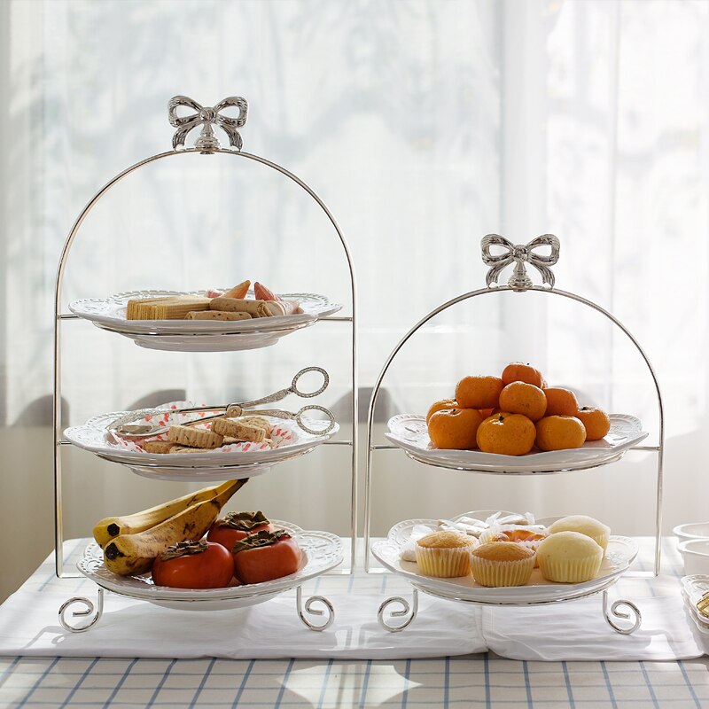 European Multilayer Dessert Cake Stand Cake Plate Dessert Fruit Tray Afternoon Tea Three-tier Cake Stand European multilayer