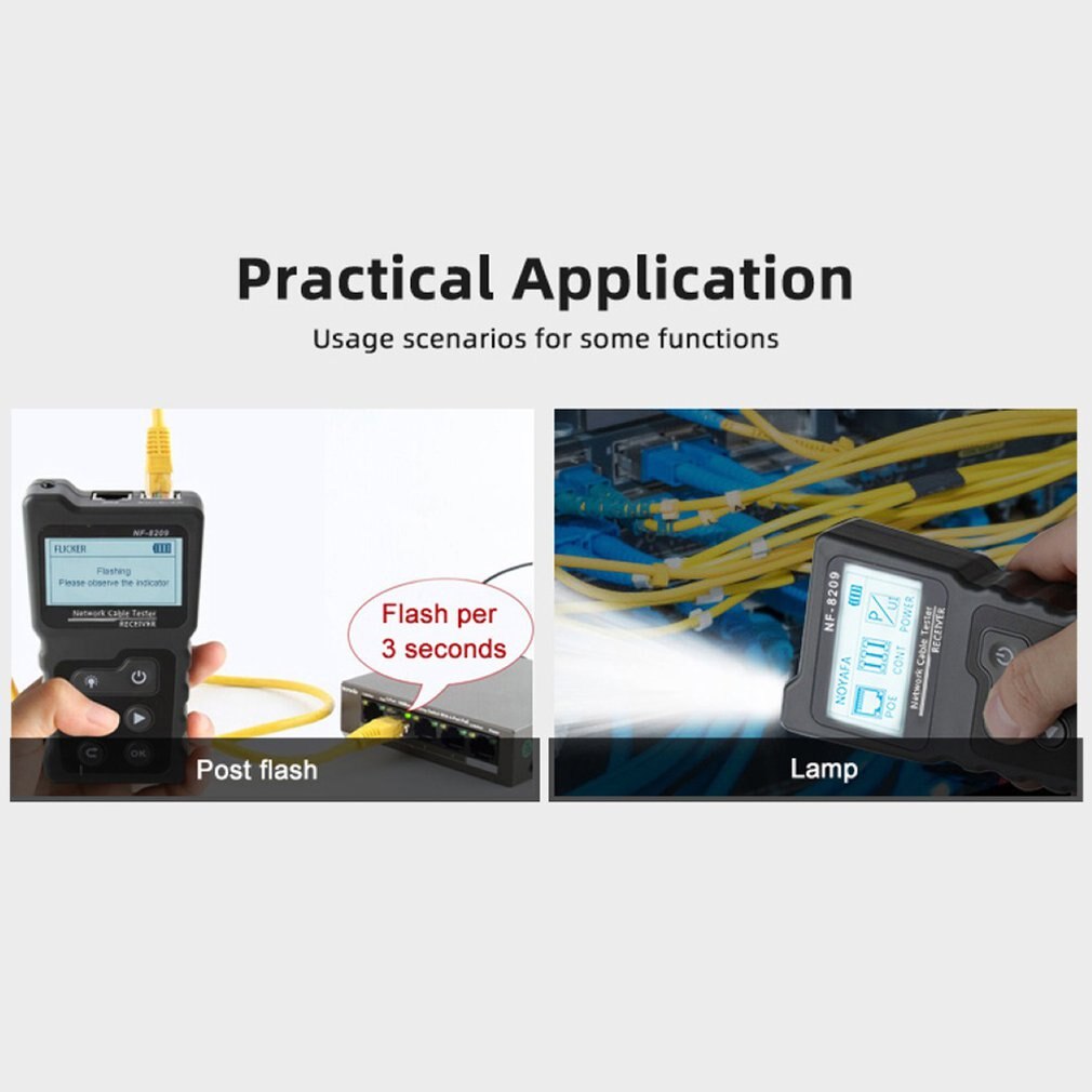 NF-8209 Digital Line Finder LCD Display Measure Length Wire Checker Test Network Tool Scan Cable Wiremap Tester