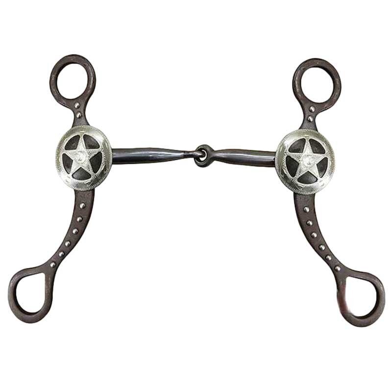 Horse Mouth Loose Bit Horse Mouth Piece SS Jointed Mouth Antique Western Bit With GS Trims Equipment: Default Title