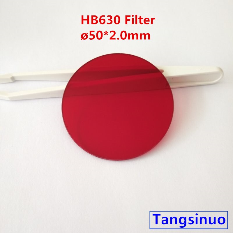 50x2,0mm 630nm filtro óptico de vidrio rojo oscuro HB630 RG630