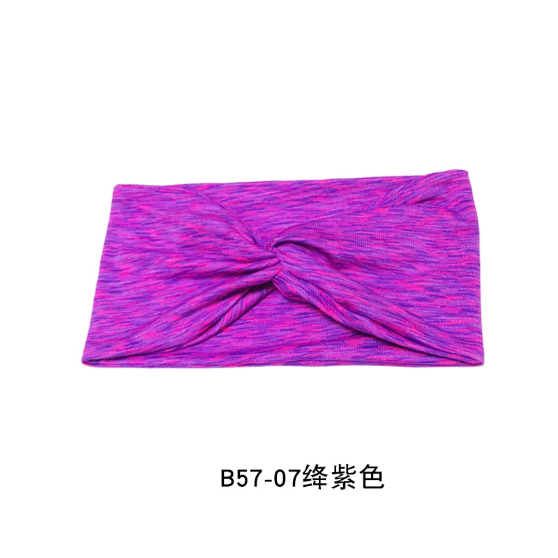 Cross Headband Solid Color Hairbands Women Girls Yoga Exercise Twisted Elastic Bandanas Hair Accessories Bandages: PURPLE