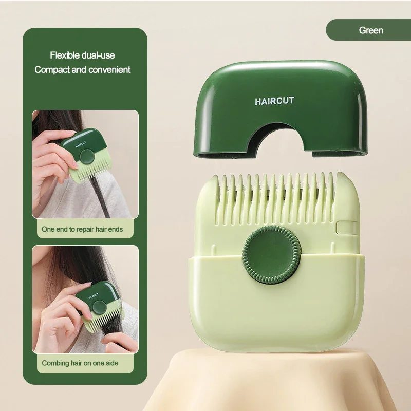 2-in-1-Haarschneider und Kamm, multifunktionaler Splisschneider, tragbare Haarschneidewerkzeuge, Heim-DIY-Schönheits-Haarstyling-Zubehör: Schwarz
