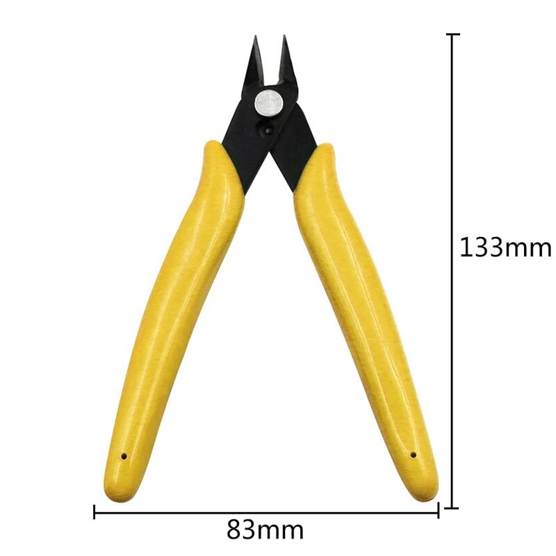 1Pc Elektronische Diagonale Tang Wire Cable Cutters-Slip Side Cutters Knipt Flush Nipper Mini Diagonale Tang Handgereedschap: yellow