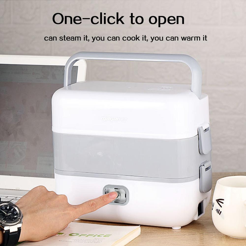 Elektrothermische lunchboxen, draagbare multifunctionele verwarmde lunchbox met één klik, mini rijstkoker, kleine stoomkoker