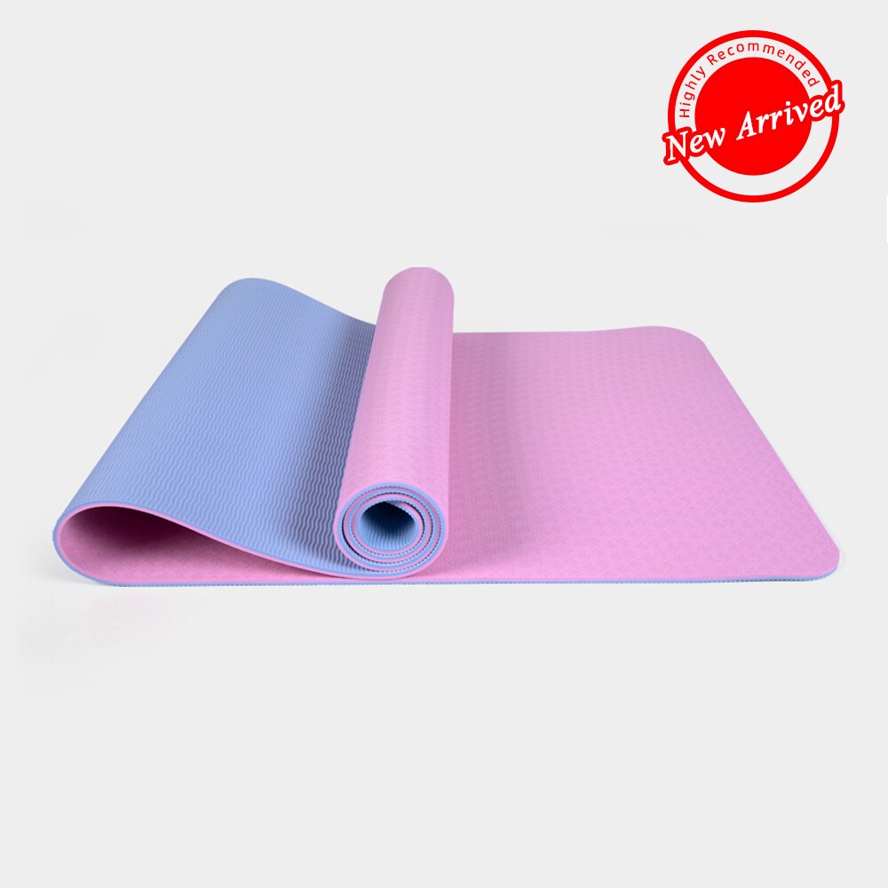 6 millimetri Eco-Friendly di Yoga Zerbino, posizione Linea FAI DA TE Non di Slittamento Non Tossico Esercizio Cuscino con sling bag per le donne le ragazze di casa di allenamento di Ginnastica: Pinkviolet