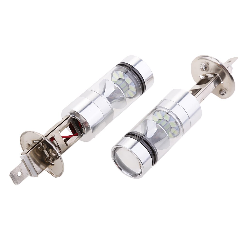 2 Stuks High Power 100W H1 20SMD Led Mistlamp Rijden Bollen 8000K Ice Blue Voor Auto