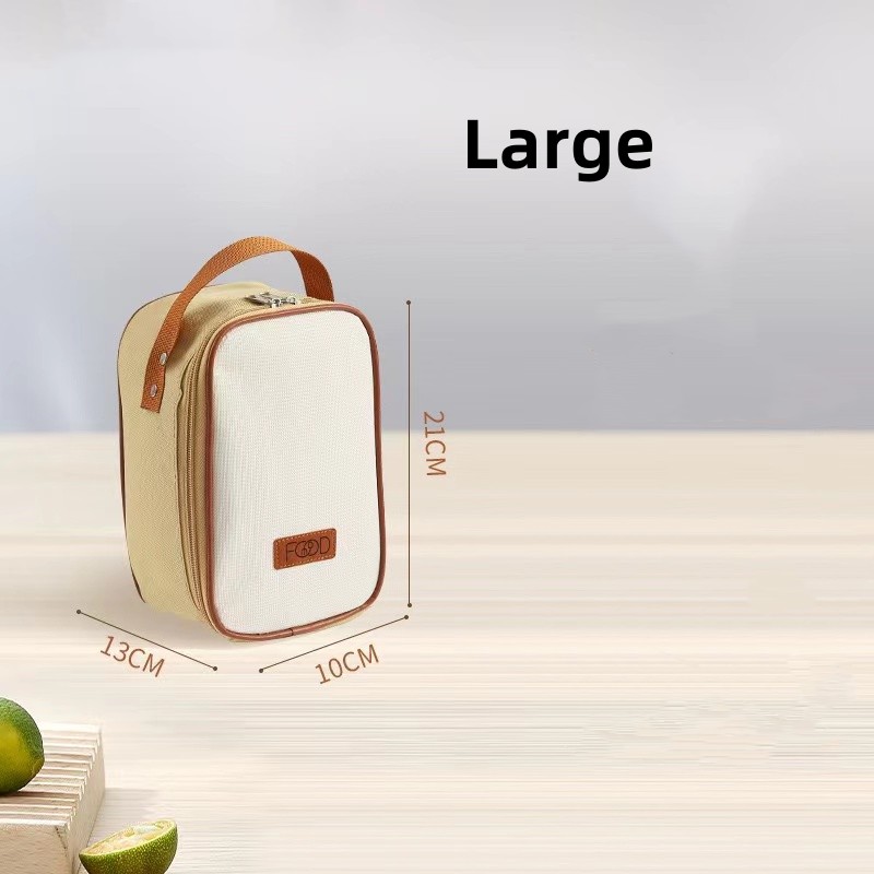 Stainless Steel Vacuum Thermal Lunch Box Insulated Lunch Bag Food Warmer Soup Cup Thermos Containers Bento Lunch Box for Kids: Beige