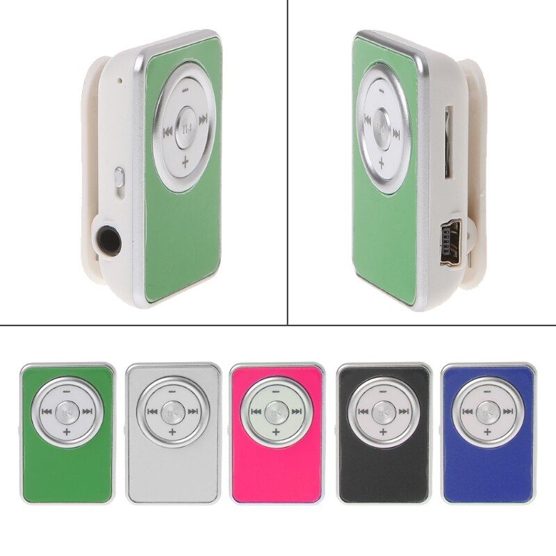 Mini Clip Muziek Media MP3 Speler Ondersteuning TF Micro Sd-kaart Met Oortelefoon USB Kabel #221