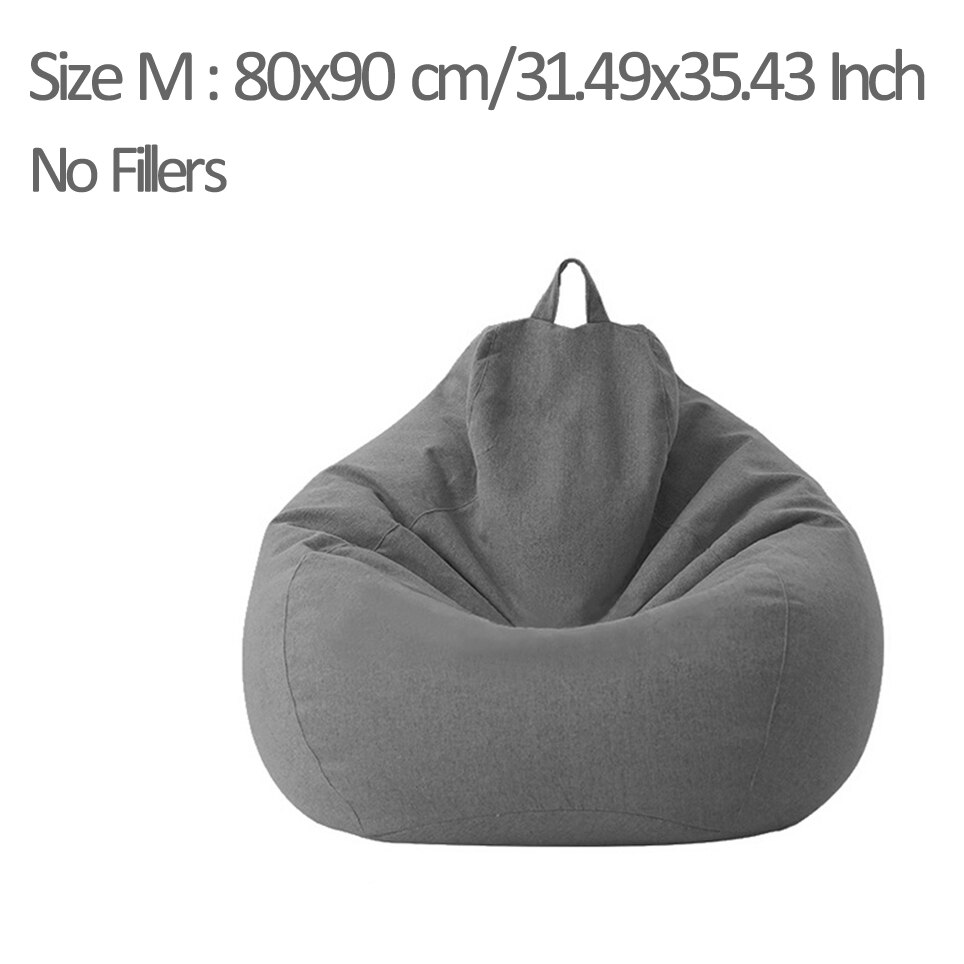 Sitzsack Sofa Stuhl keine füllstoff Tuch stuhl liege sitz sitzsack kissen Große Sitzsack Gefüllte Lagerung für freundlicher Erwachsene 70*80cm: M grau