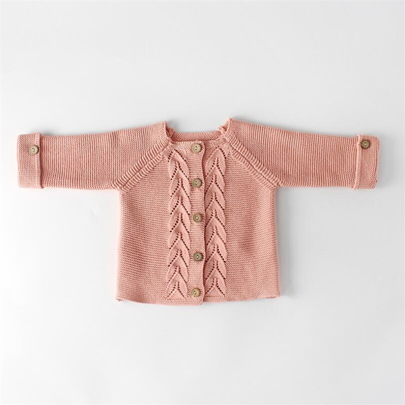 Puur Katoen Trui Unisex Baby Kleding Herfst Gebreide Jas Lange Mouwen Casual All-Match Baby Meisjes Jongens Truien 0- 2 Y: Pink / 24M