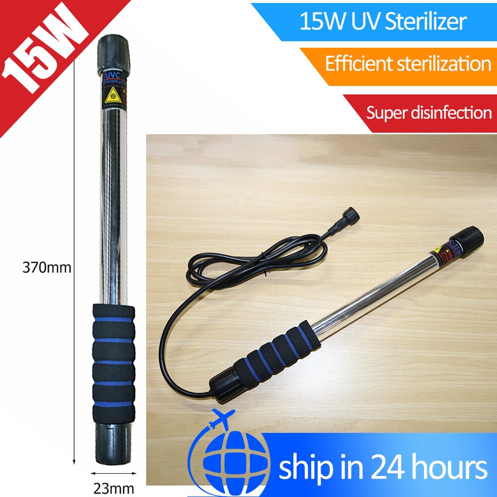 Portable Handheld UV Sterilization Sanitizer Light Stick Home Travel Waterproof Kill Bacteria Disinfection Lamp Wand Sanitizer: 15W