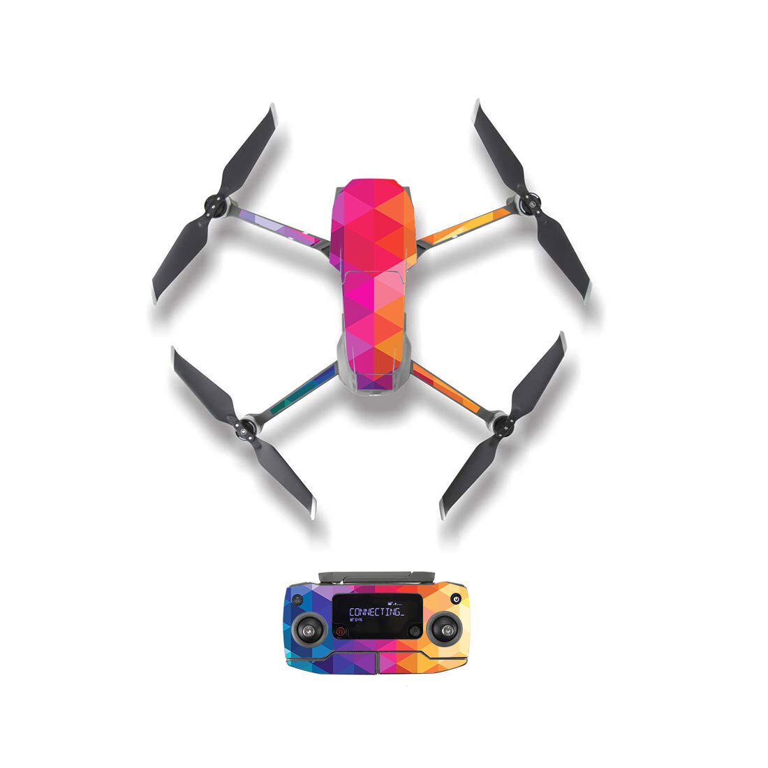 Pegatina de piel de estilo de bloque colorido para DJI Mavic 2 Pro y Zoom, película de protección de batería de cuerpo de control remoto para Dron, 18 estilos: YSDJM20129