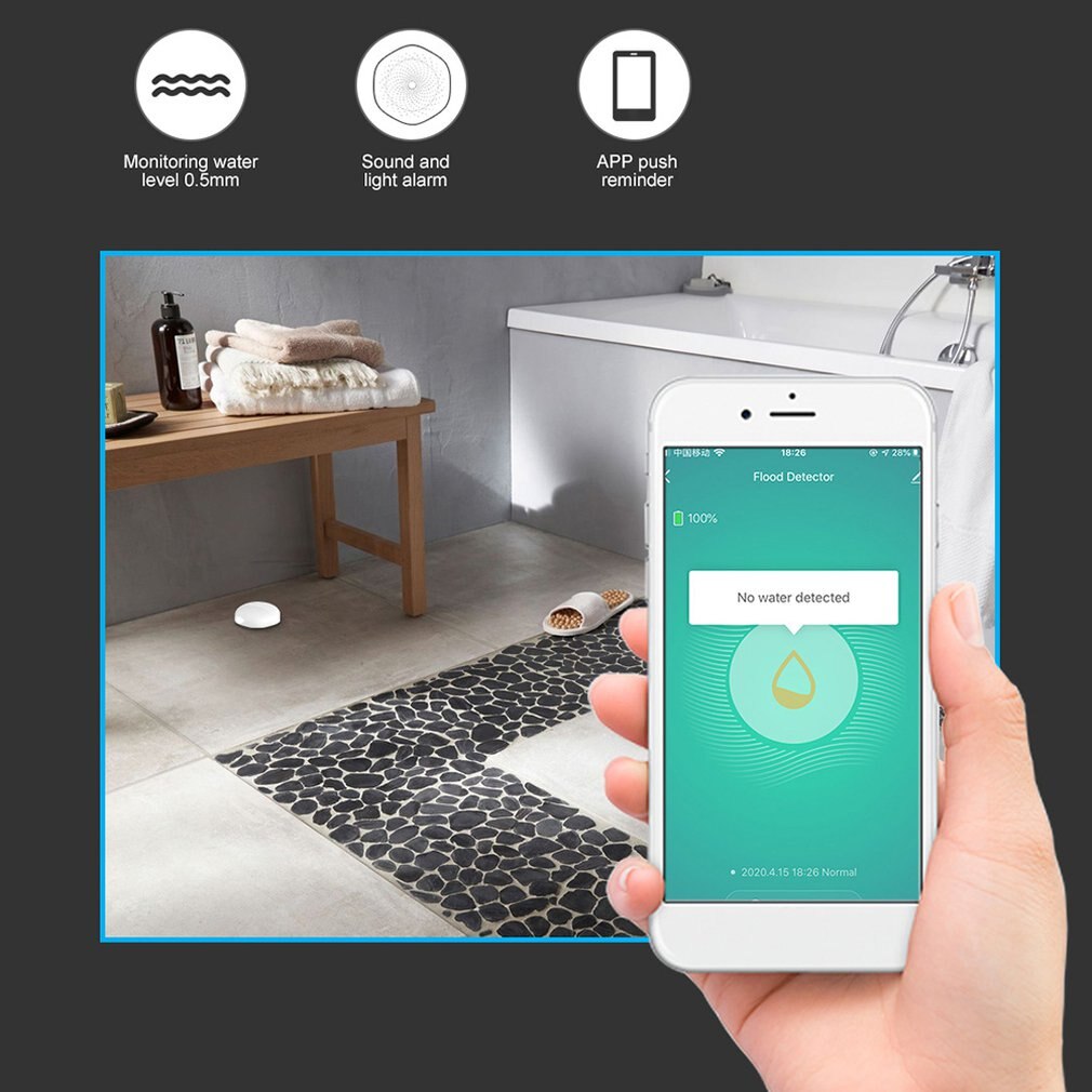 Durable WIFI wireless water immersion sensor smart home equipment home automation scene security alarm