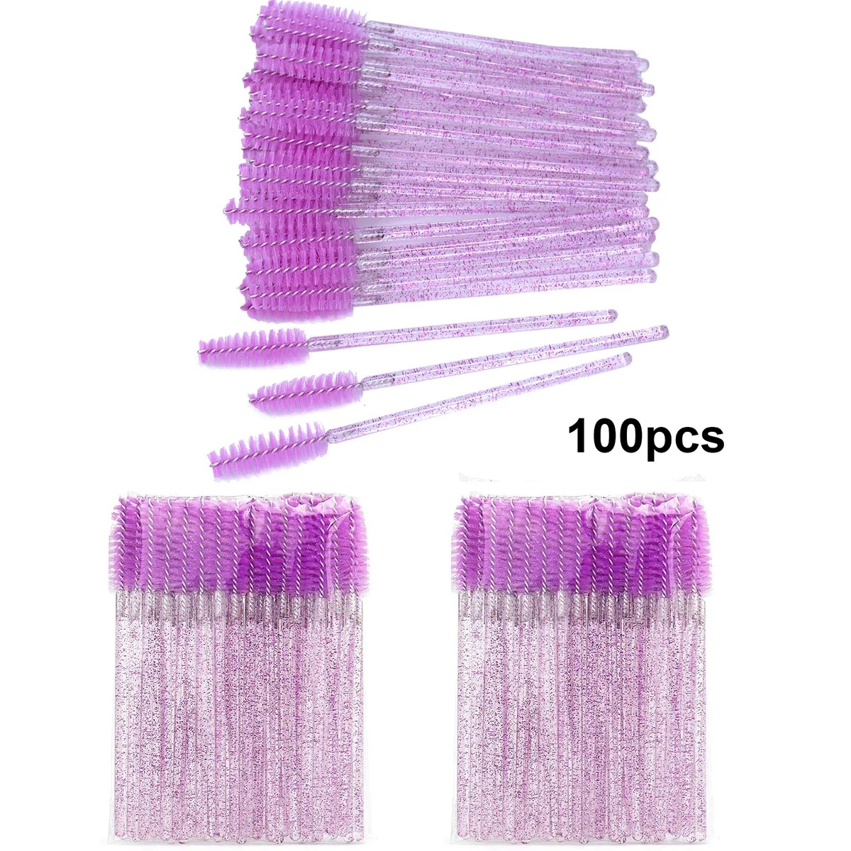 100 pçs escovas de cílios descartáveis carretéis micro lash rímel varinhas pentes atacado para extensão de cílios maquiagem ferramentas cosméticas