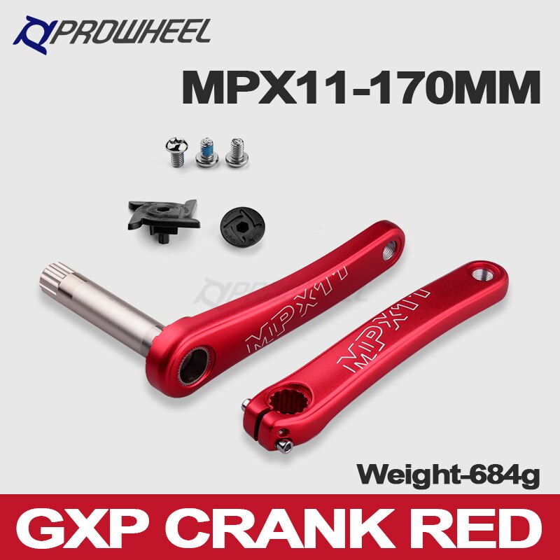 Prowheel mpx 11 kranksæt 170mm 175mm 8/9/10/11/12 hastighed krumtap med bundbeslag bb til kompatibelt sram gxp tandhjul: Rød