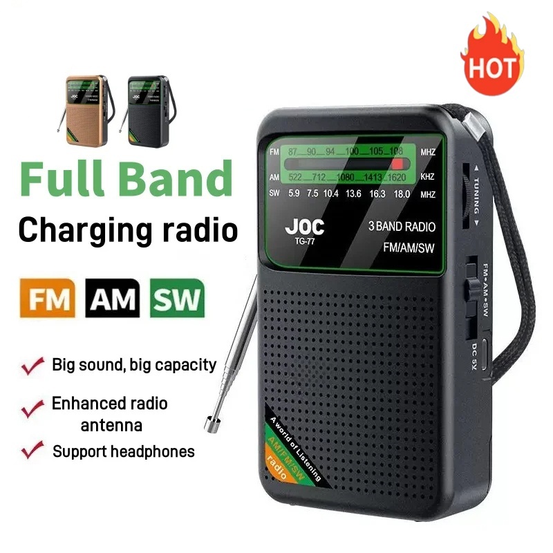 Mini Full Band Radio Portable Radio AM FM SW Multi-function Radio Excellent Reception Transistor Radio With Loud Speaker