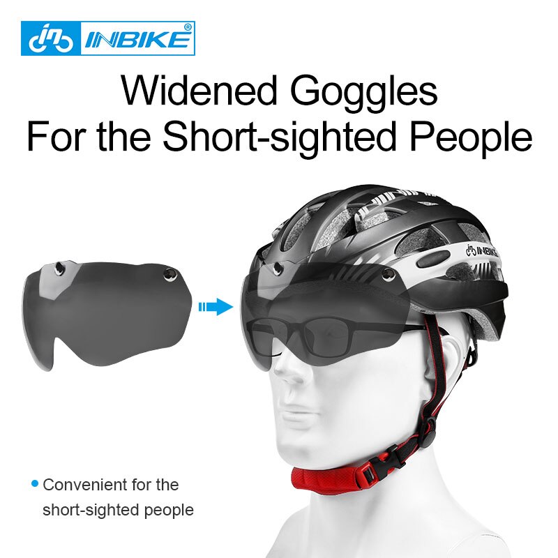 Inbike Fietshelm Mountainbike Rijden Bril Bril Een Stuk Unisex Ultralichte Ademende Helm