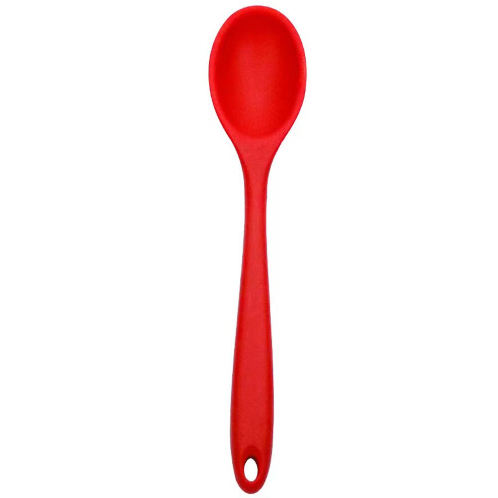Mini Silicone Tableware Silicone Kitchenware Cooking Spoon Spatula Small Spoon Small Dense More Seasoned Soup: Red