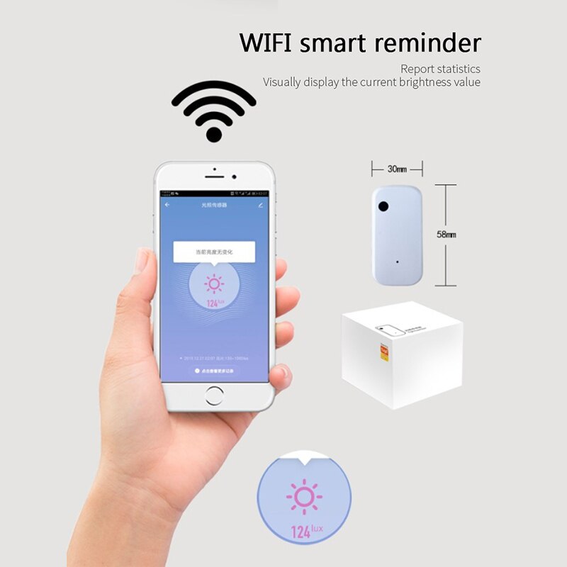 Tuya Zigbee Smart Home WIFI Illuminance Sensor Light Sensor With APP Smart Life Alexa Google Home Smart WiFi Brightness Sensor