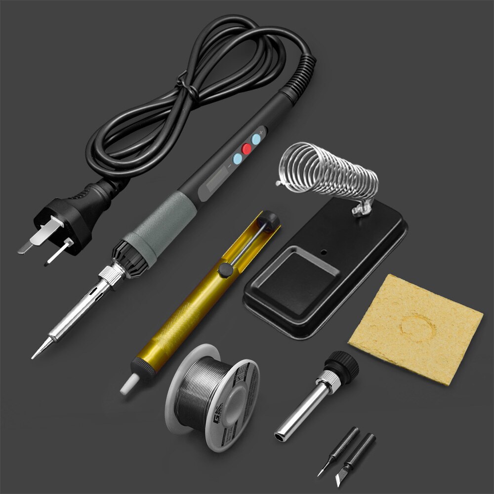 1 Set 60W Electric Soldering Iron LED Digital Display Adjustable Temperature Control Handle Pencil Welding Solder Station Kit: SET 3