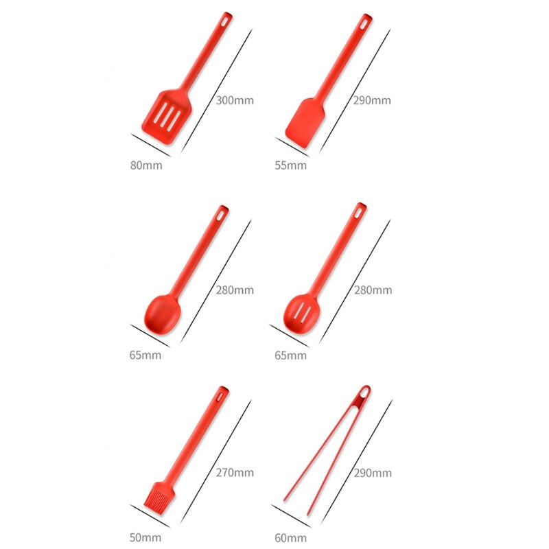 6-piece Set Kitchen Utensils Set Silicone Kitchenware Kitchen Cooking Tools Sets