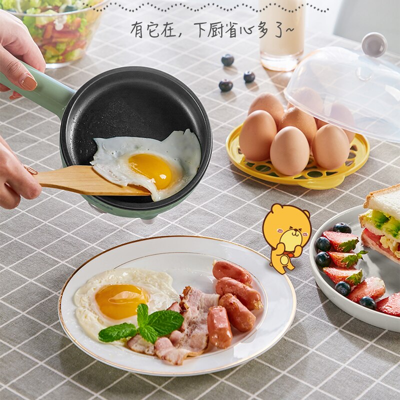 220V 350W Electric Frying Pan Non-stick Household Mini Portable Electric Breakfast Making Machine Multi Cooker