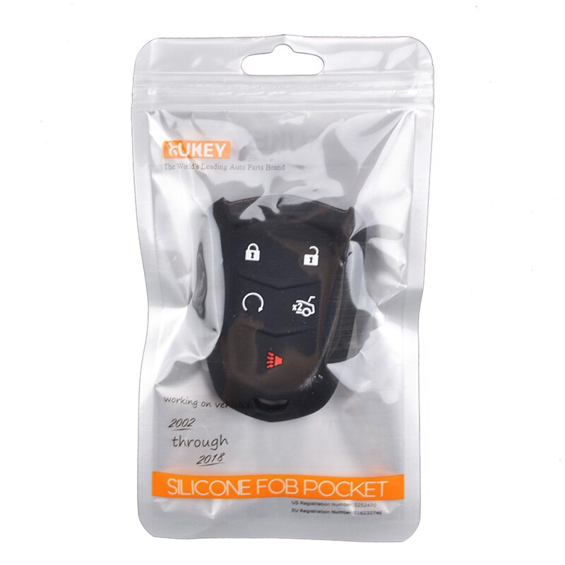 For Cadillac CT6 ATS CTS XTS SRX XT5 Silicone Remote Key Case Fob Shell Cover Skin Holder 5 Button