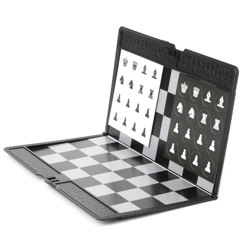 Pocket Folding Magnetische Internationale Schaakspel Board Checkers Reiziger Vliegtuig X3UA