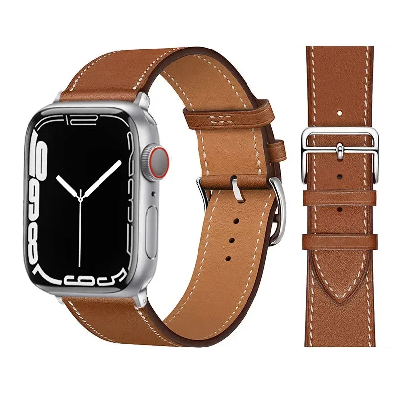 Leather straps For Apple watch band 46mm 44mm 45mm 41mm 42mm 38 40mm bracelet for iWatch ultra 2 49mm series 10 9 8 7 6 5 4 3 SE