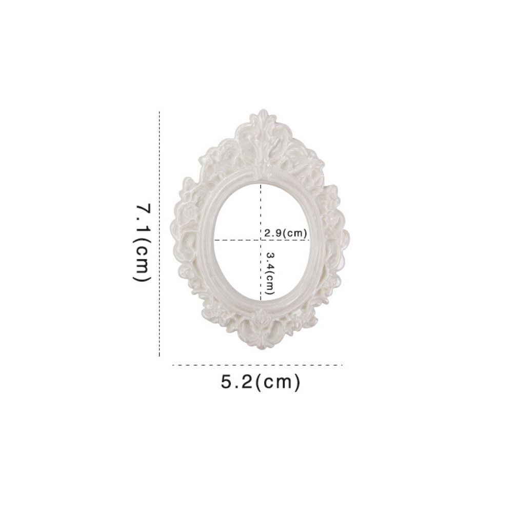 Durable DIY Resin Photo Frame Rustic Miniature Mini Mirror Props 3D Mirror Small Model Phone Shell Material: PURPLE