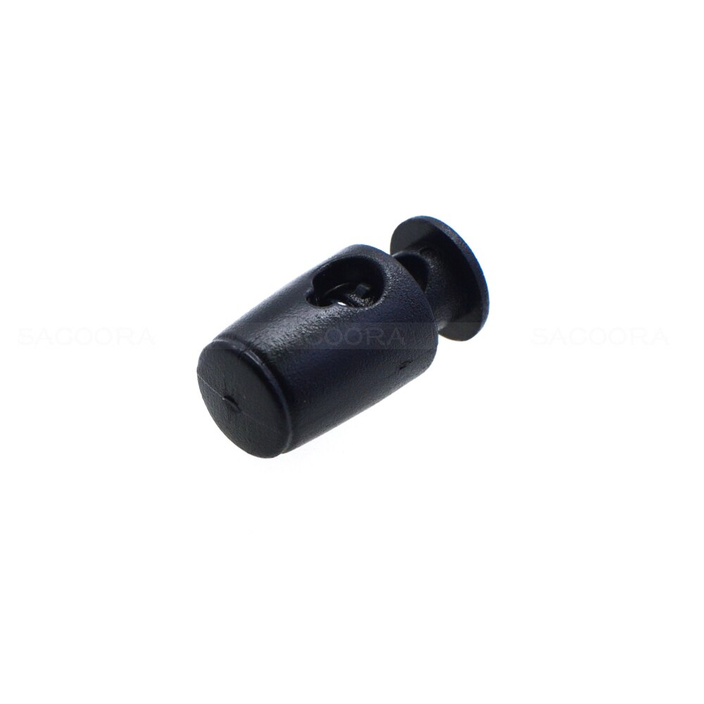 Cord Lock Stopper Cylinder Barrel Plastic Black Toggle Clip For Garment Accessories/Bags/Shoe Lace