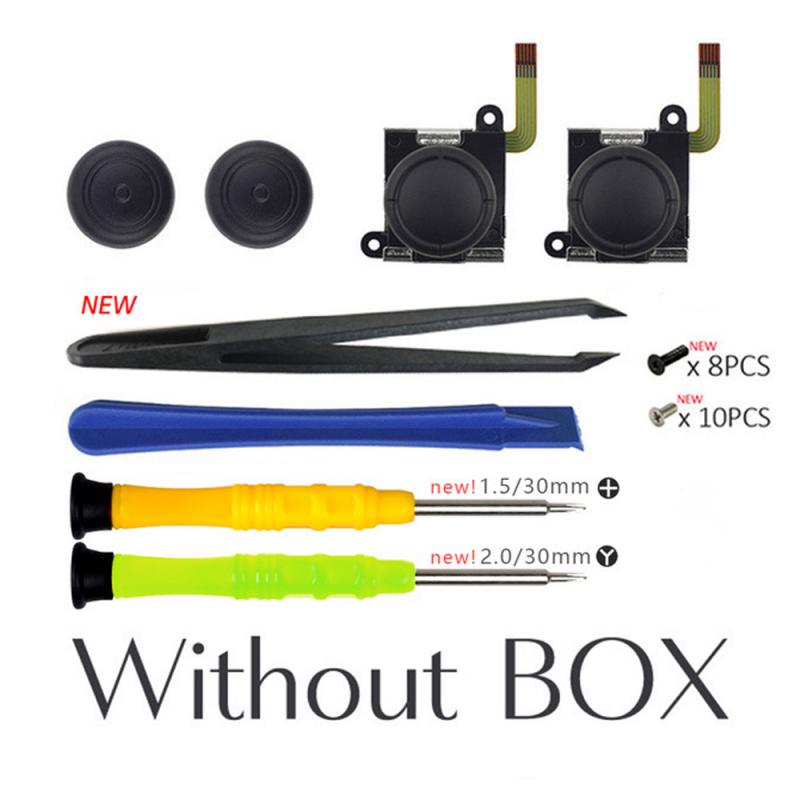 7 em 1 substituição 3d analógico joystick kit de reparo polegar vara reparação conjunto para nintend interruptor controlador jogo acessórios + ferramenta: 2