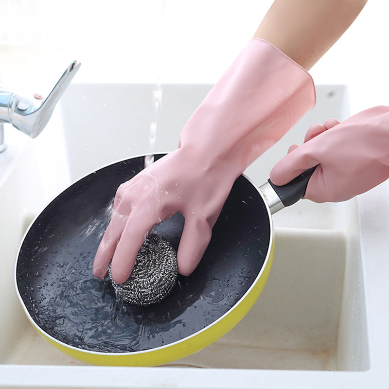 Keuken Afwashandschoenen Verdikte Duurzame Waterdichte Reiniging Huishoudelijk Werk Dames Wasserij Latex Rubberen Handschoenen # 3342