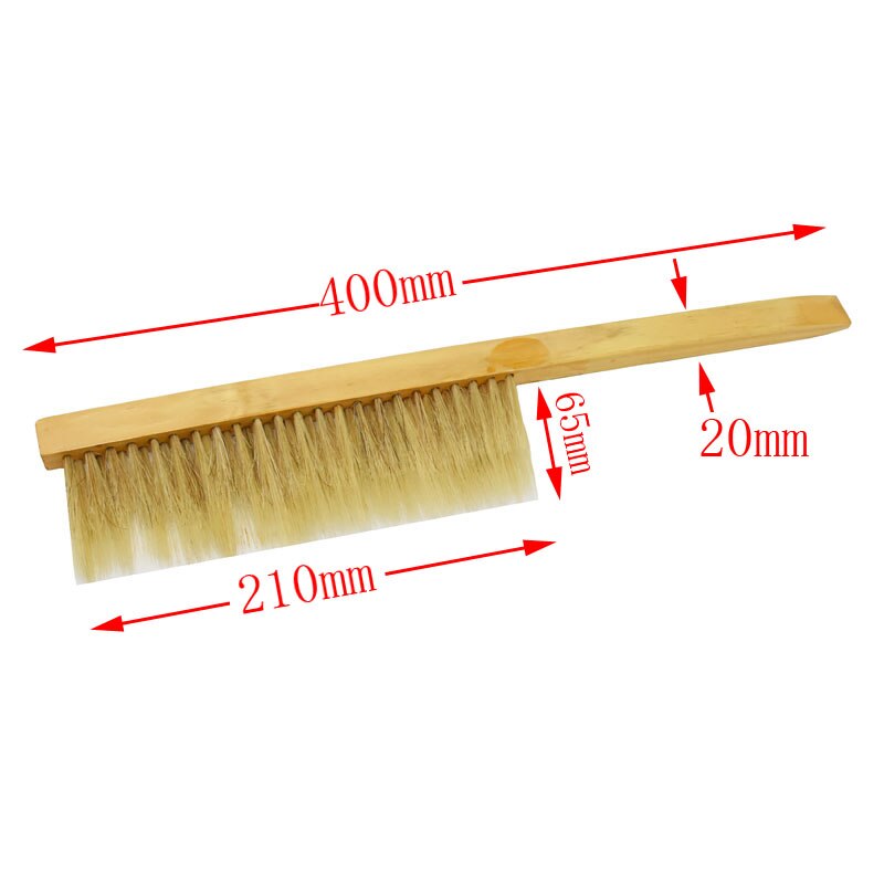 1pcs Beekeeping Tools Wood Wasp Sweep Brush Two Rows Of Horse Tail Hair Bee Brush Beekeeping Equipment: Default Title