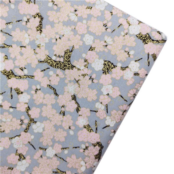 Mantel para coser DIY, colchas hechas a mano, decoración de algodón para el hogar, estampado reactivo de satén, estilo bronce, flor de ciruela, tela de gatos: 45x45cm 1pc / NO.6