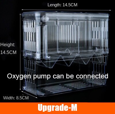 Double-layer aquarium isolation box acrylic malachite hatching box ornamental fish fighting fish breeding box: upgrade-M