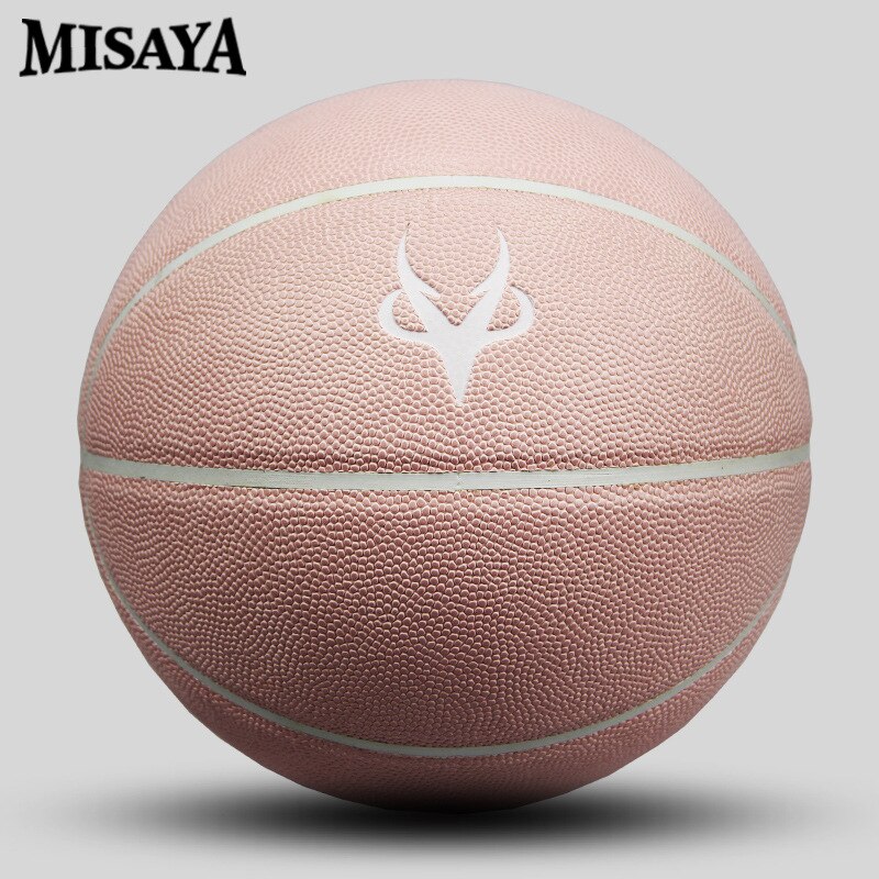 Pink No. 7 basketball, PU indoor and outdoor basketball, cute girl birthday , free air pump + needle + bag