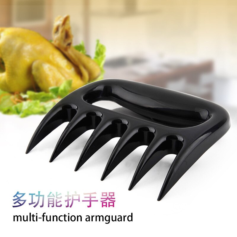 Tableware Meat Splitter Bear Claw Shredder Barbecue Fork Heat Resistant BBQ Ultra Sharp Blades Separator: black 1