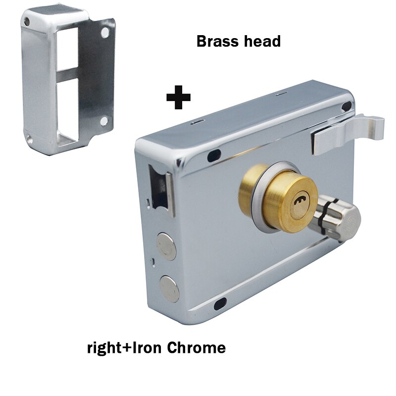 Stainless Steel Modern Rental House Door Lock Multifunctional Family Living Room Wooden Door Indoor Office Anti-theft Door Locks: Brass head right-2