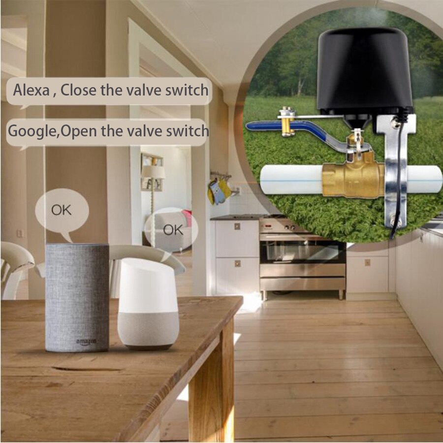Tuya Smart WiFi Gas Water Valve Manually Open Valve Home Zigbee Automatically Shut-Off Controller Support Alexa Google Home