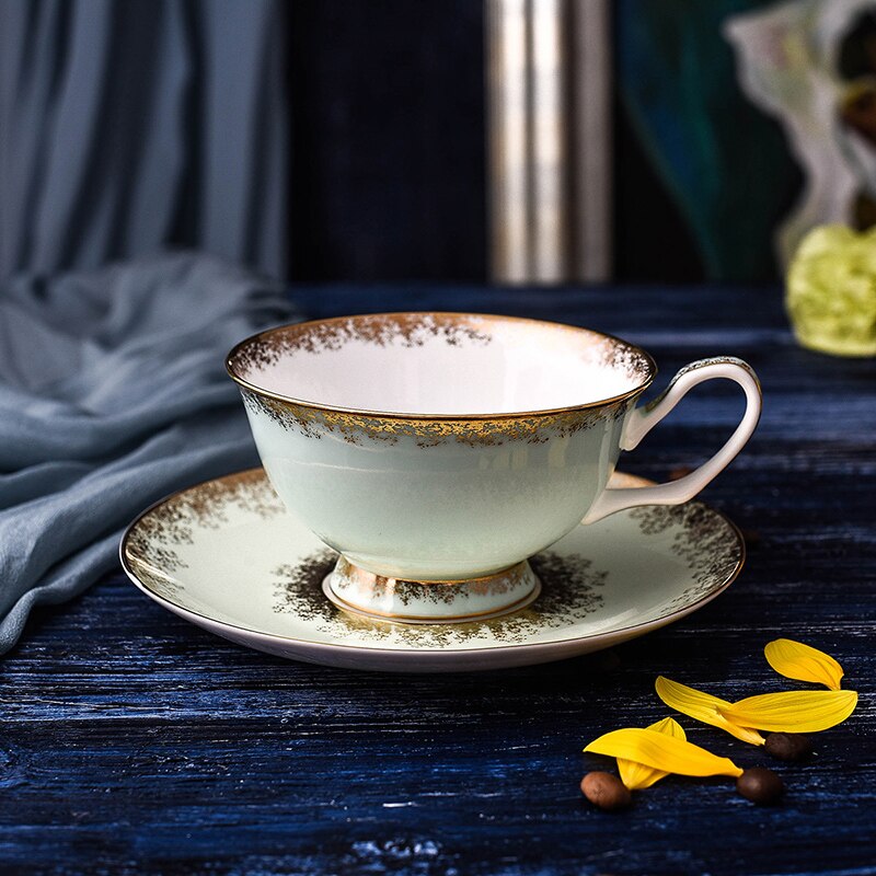 Traditional Chinese Tea Cups Light Luxury Bone China Dinnerware Sets Eco Friendly Tazas De Cafe Coffee Cup Set BE50CC