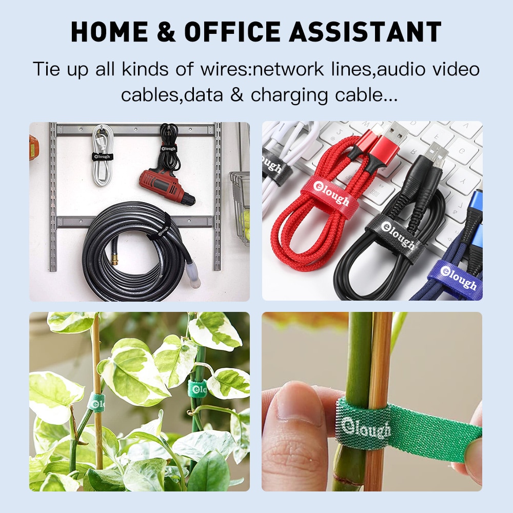 Elough 5m kabel organiserare wire winder clip hörlurar mushållare sladdskydd för iphone samsung xiaomi huawei usb-laddare
