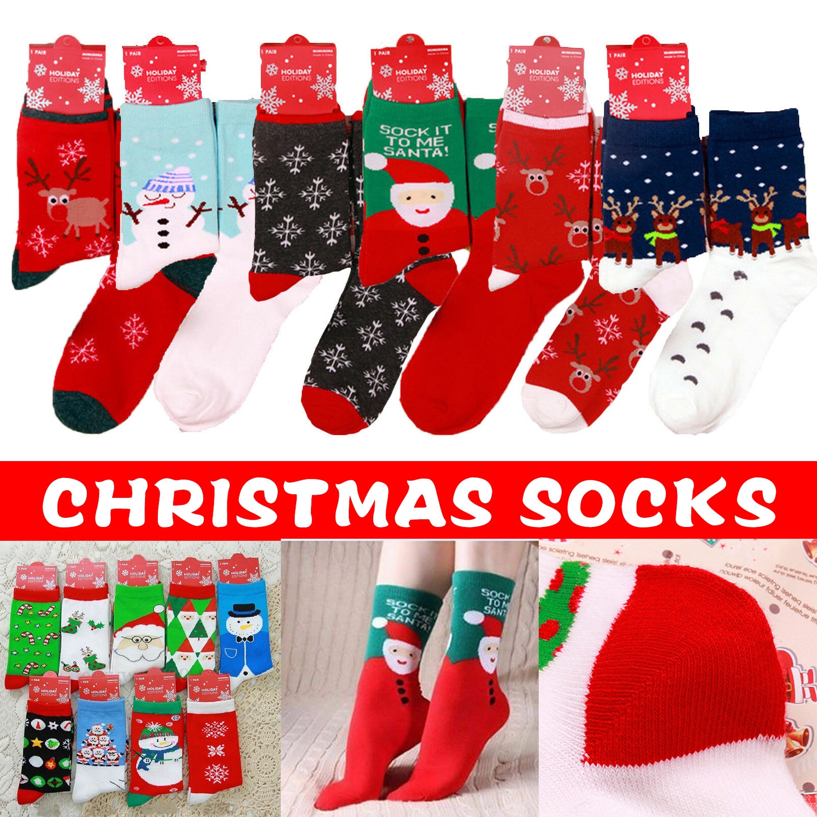 Christmas Pattern Printing Socks Winter Warm Cotton Middle Tube Socks Unisex YS-BUY
